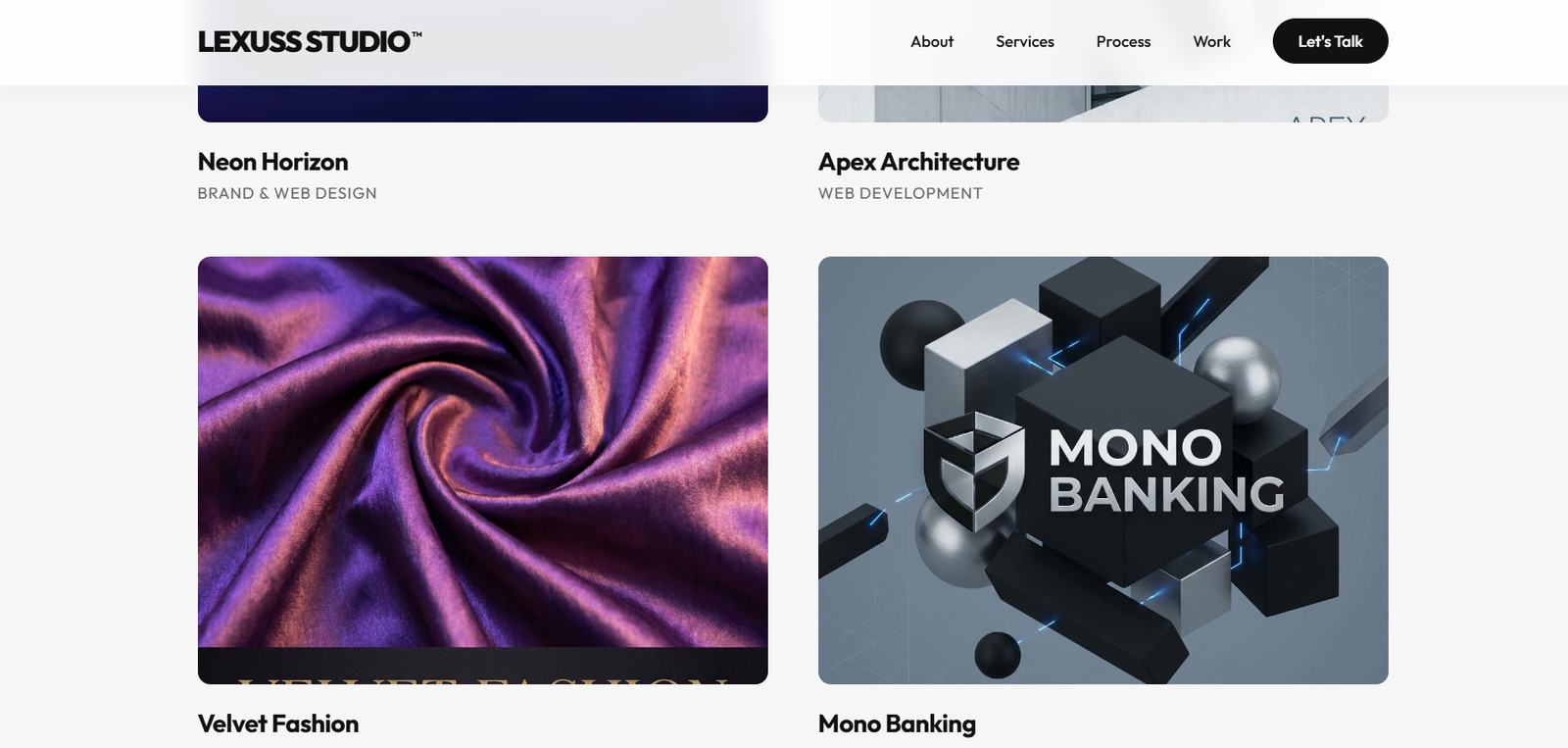 LEXUSS STUDIO - html, css web development project