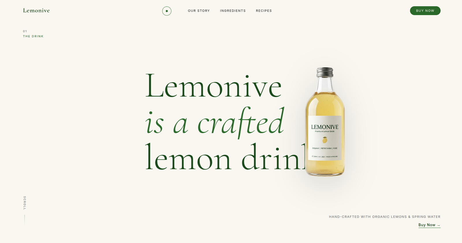 Lemonive Brand Landing Page - html, css web development project